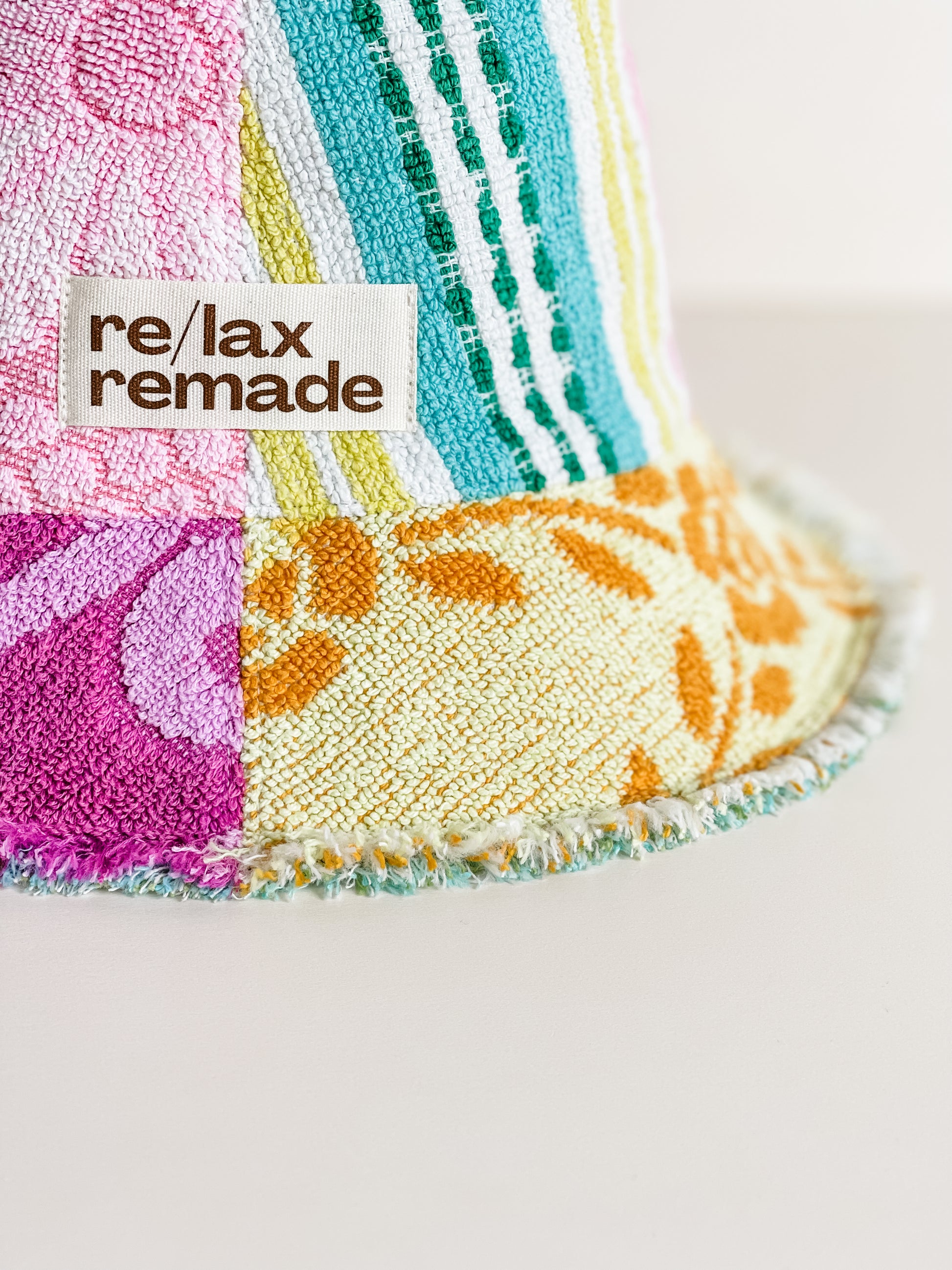 Re/lax Remade one-of-a-kind vintage towel hats, lovingly handmade in Australia from upcycled fabrics.