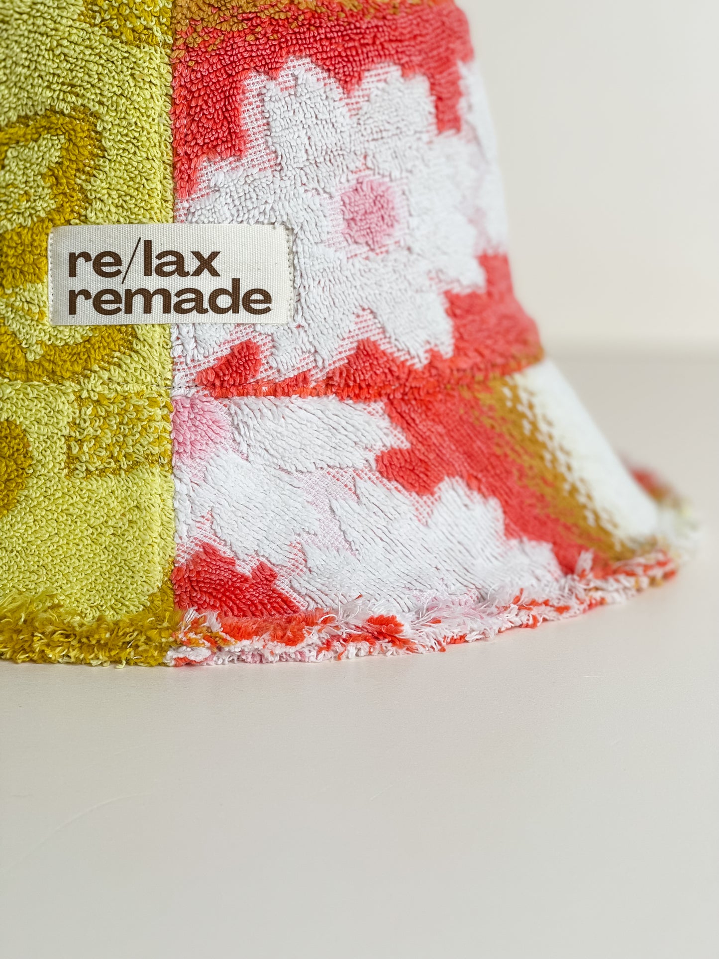 Relax Remade handmade one-of-a-kind fashionable hats 100% designed and made in Australia from up-cycled vintage towels