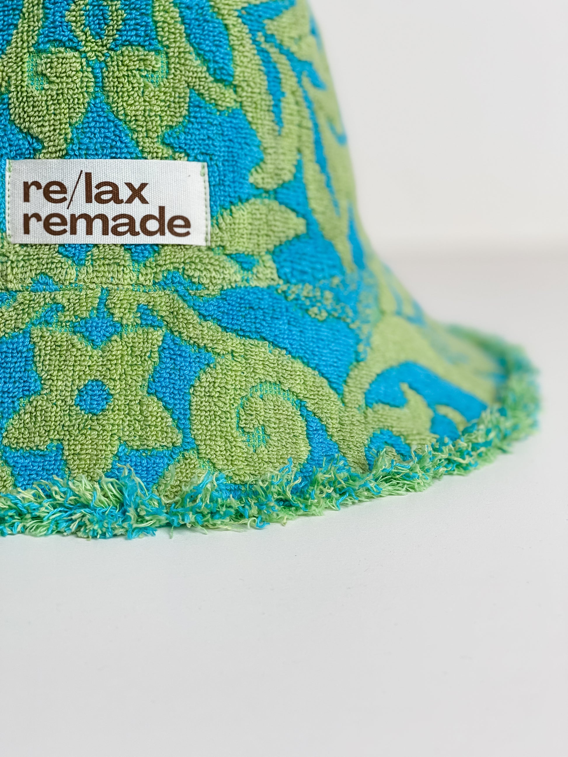 Relax Remade handmade one-of-a-kind fashionable hats 100% designed and made in Australia from up-cycled vintage towels