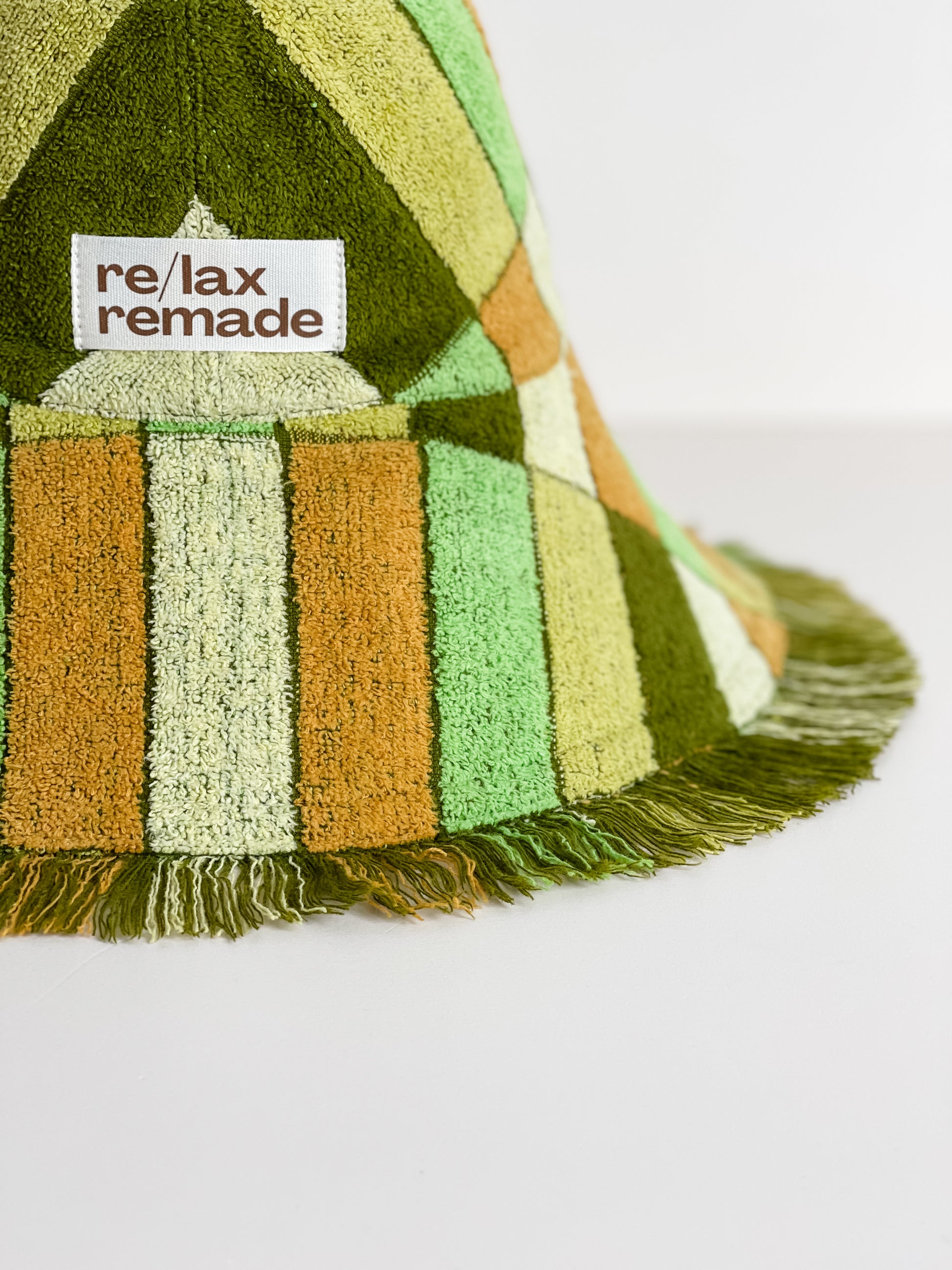 Relax Remade handmade one-of-a-kind fashionable hats 100% designed and made in Australia from up-cycled vintage towels