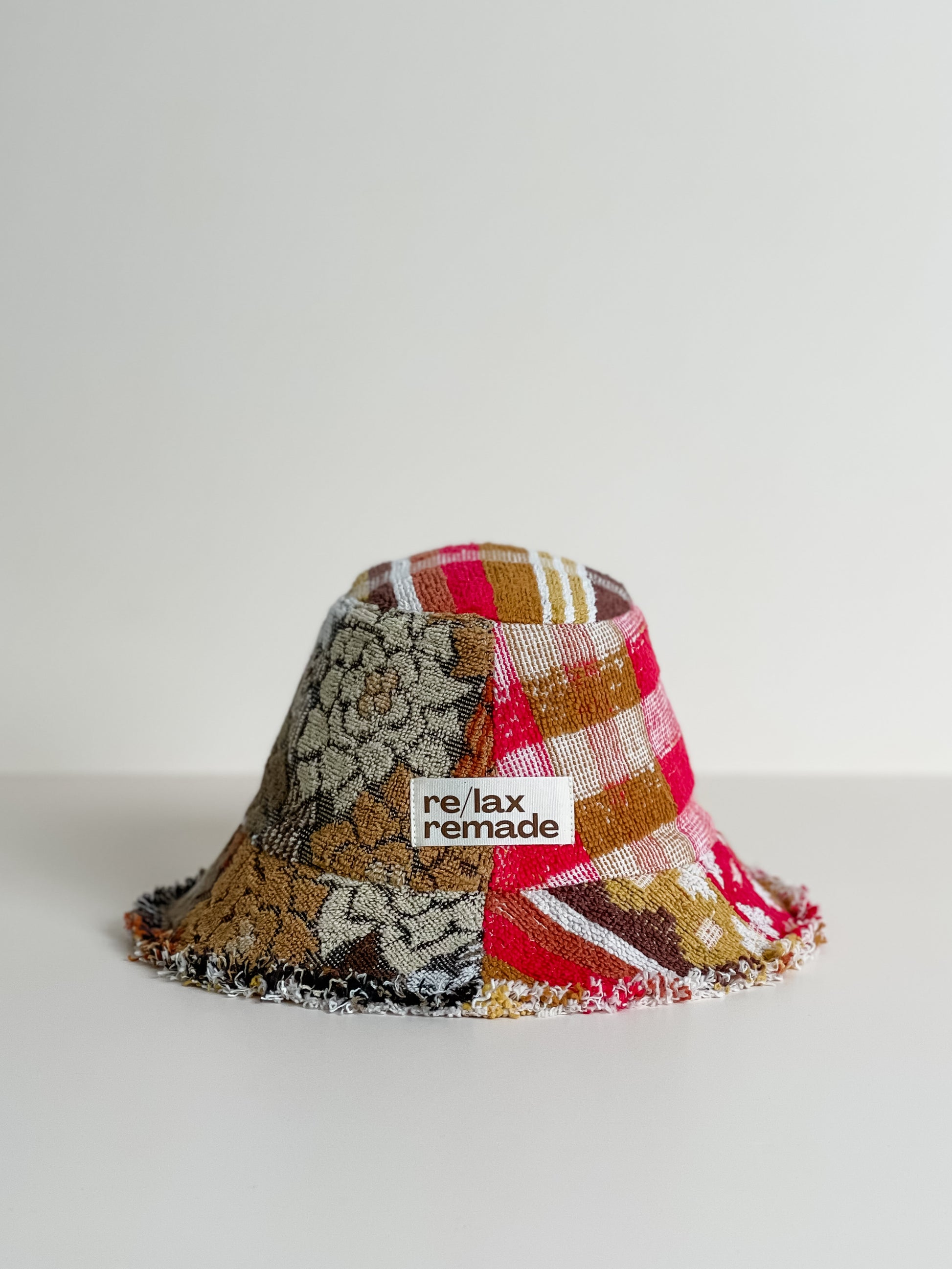 Relax Remade handmade one-of-a-kind fashionable hats 100% designed and made in Australia from up-cycled vintage towels