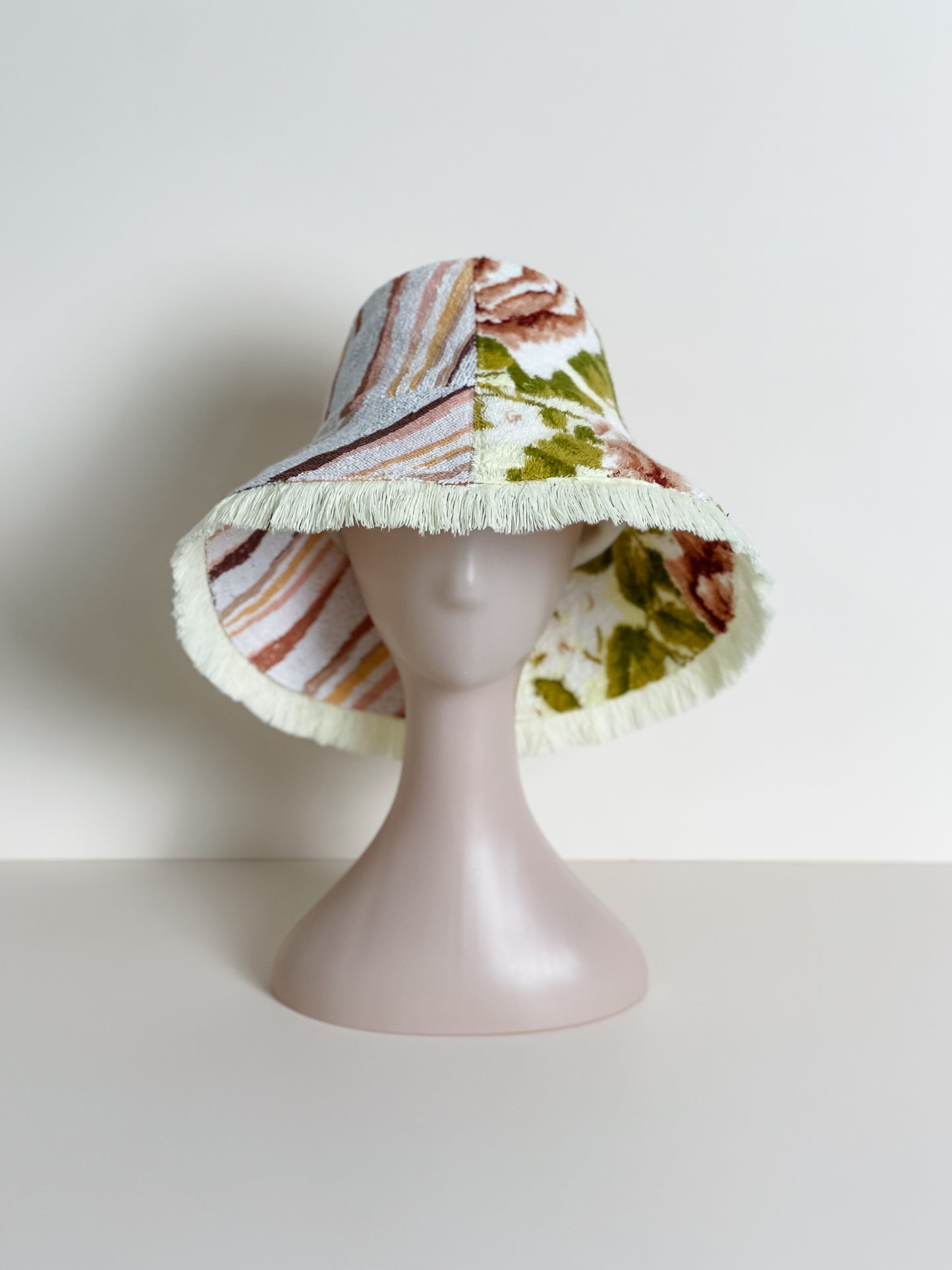 Relax Remade handmade one-of-a-kind fashionable hats 100% designed and made in Australia from up-cycled vintage towels