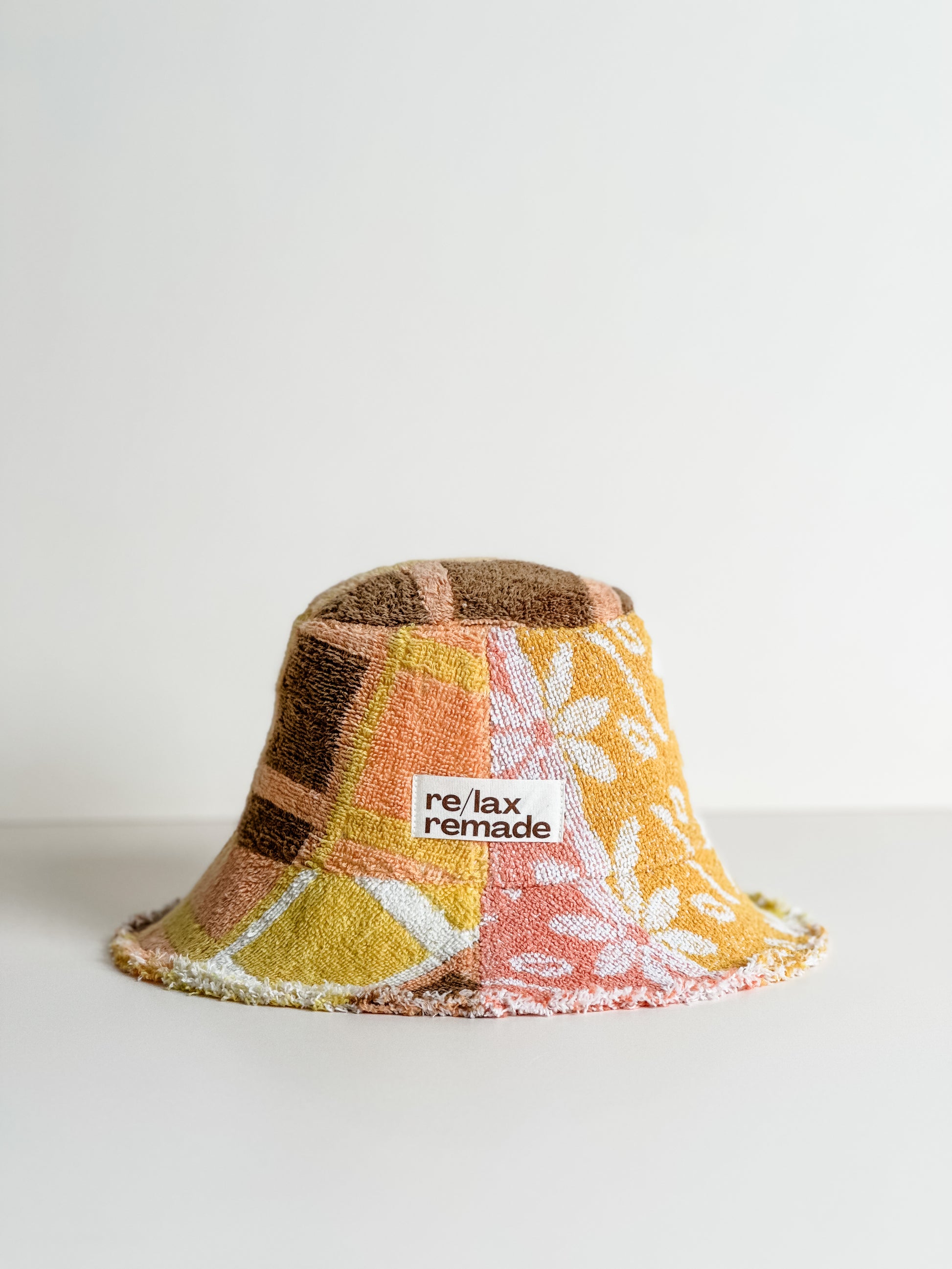 Relax Remade handmade one-of-a-kind fashionable hats 100% designed and made in Australia from up-cycled vintage towels