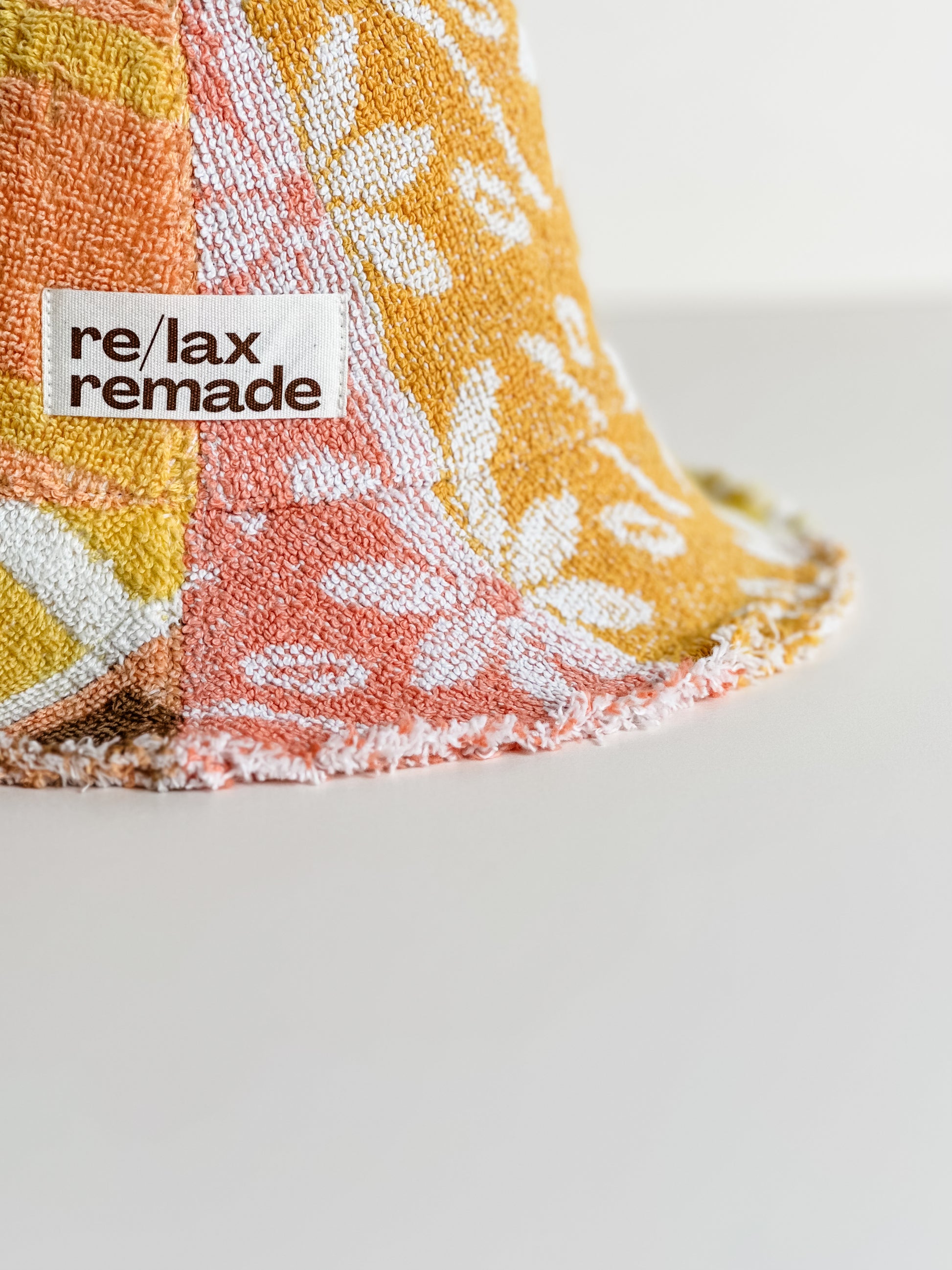 Relax Remade handmade one-of-a-kind fashionable hats 100% designed and made in Australia from up-cycled vintage towels