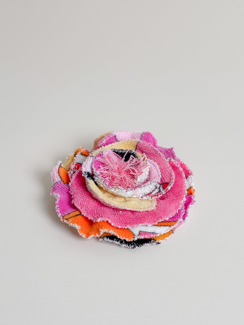 Re/lax Rosette #15 by Sophia handmade by expert artisans from upcycled vintage towels, in Sydney.