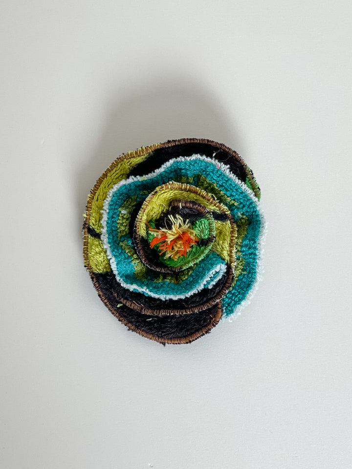 Re/lax Rosette #29 by Leigh handmade by expert artisans from upcycled vintage towels, in Sydney.