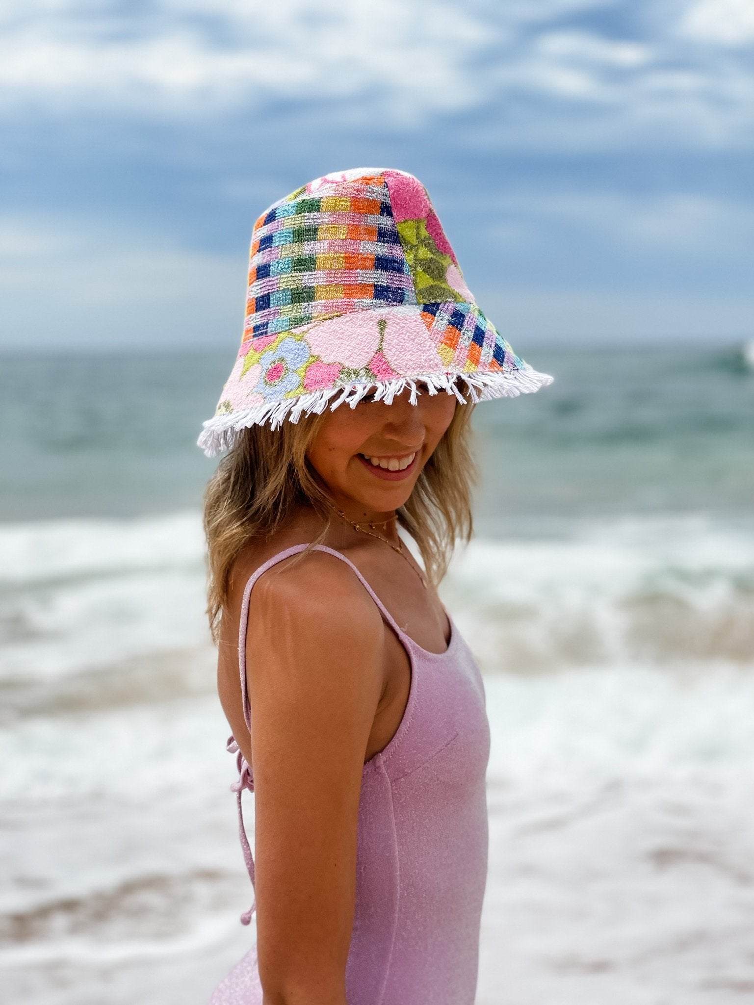 Relax Remade handmade one-of-a-kind fashionable hats 100% designed and made in Australia from up-cycled vintage towels