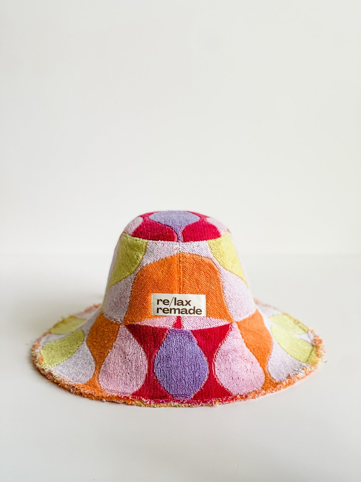 Relax Remade handmade one-of-a-kind fashionable hats 100% designed and made in Australia from up-cycled vintage towels