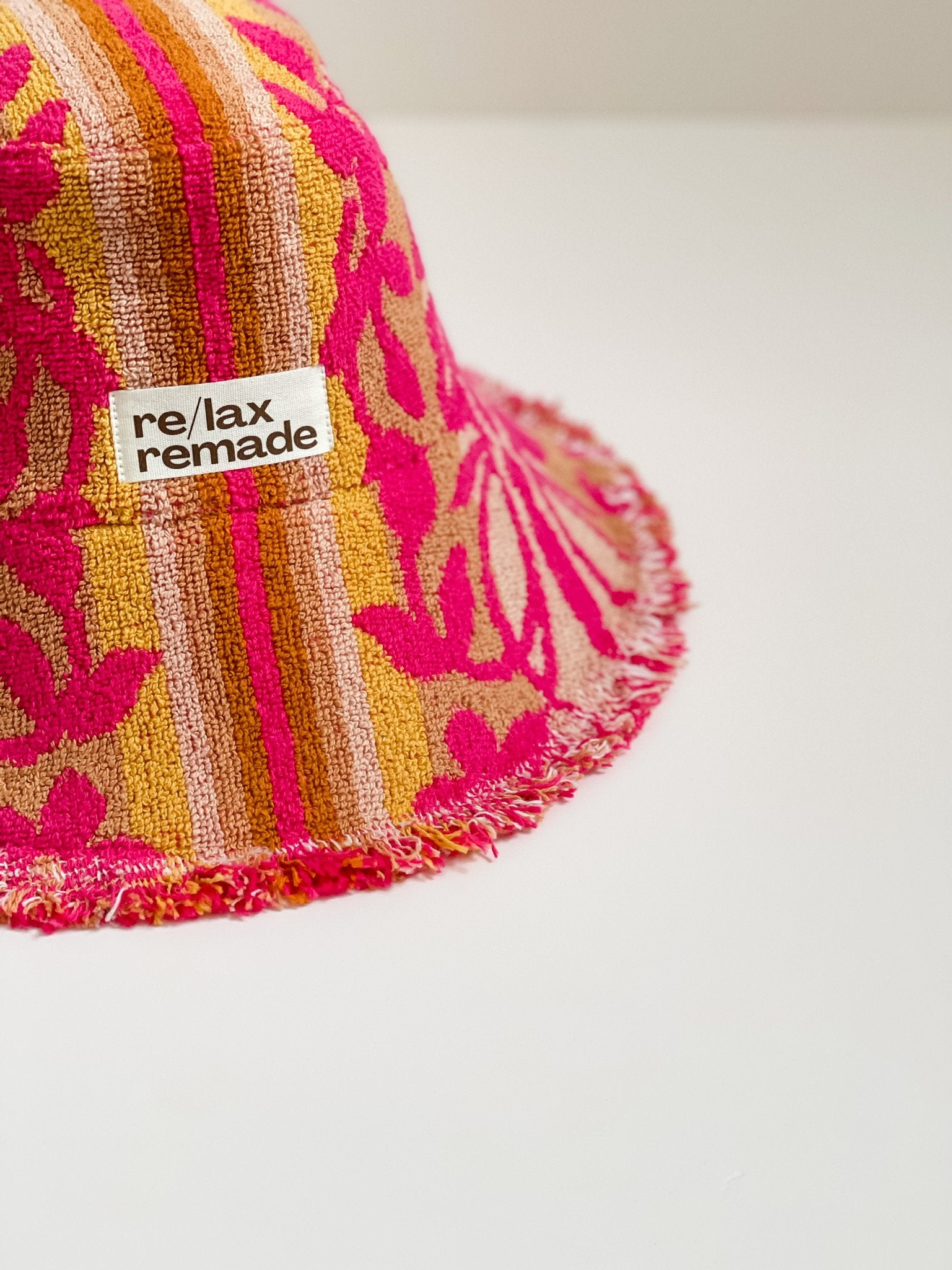 Relax Remade handmade one-of-a-kind fashionable hats 100% designed and made in Australia from up-cycled vintage towels