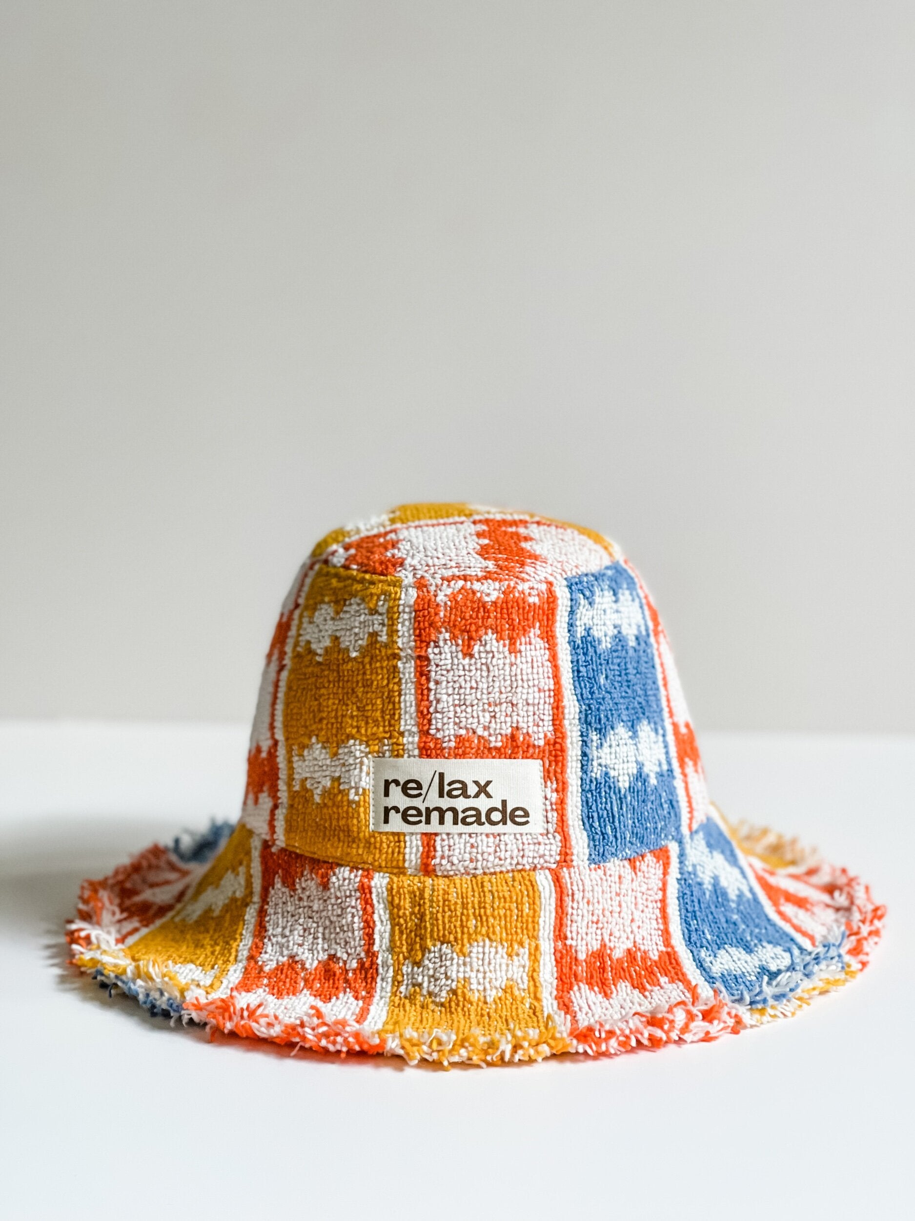 Relax Remade handmade one-of-a-kind fashionable hats 100% designed and made in Australia from up-cycled vintage towels