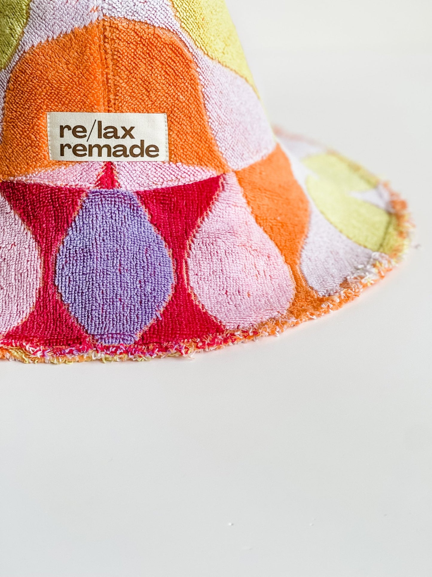 Relax Remade handmade one-of-a-kind fashionable hats 100% designed and made in Australia from up-cycled vintage towels