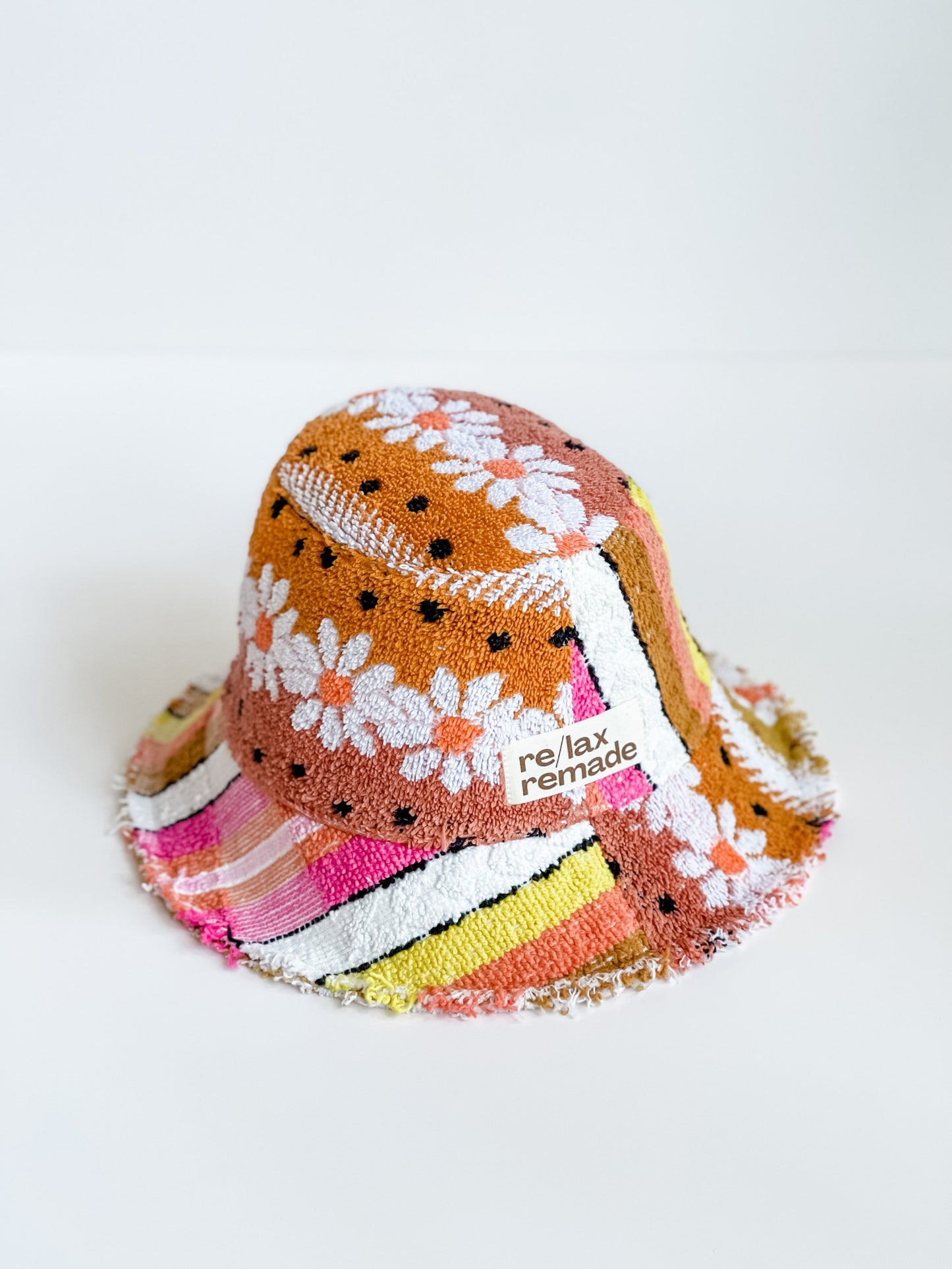 Relax Remade handmade one-of-a-kind fashionable hats 100% designed and made in Australia from up-cycled vintage towels