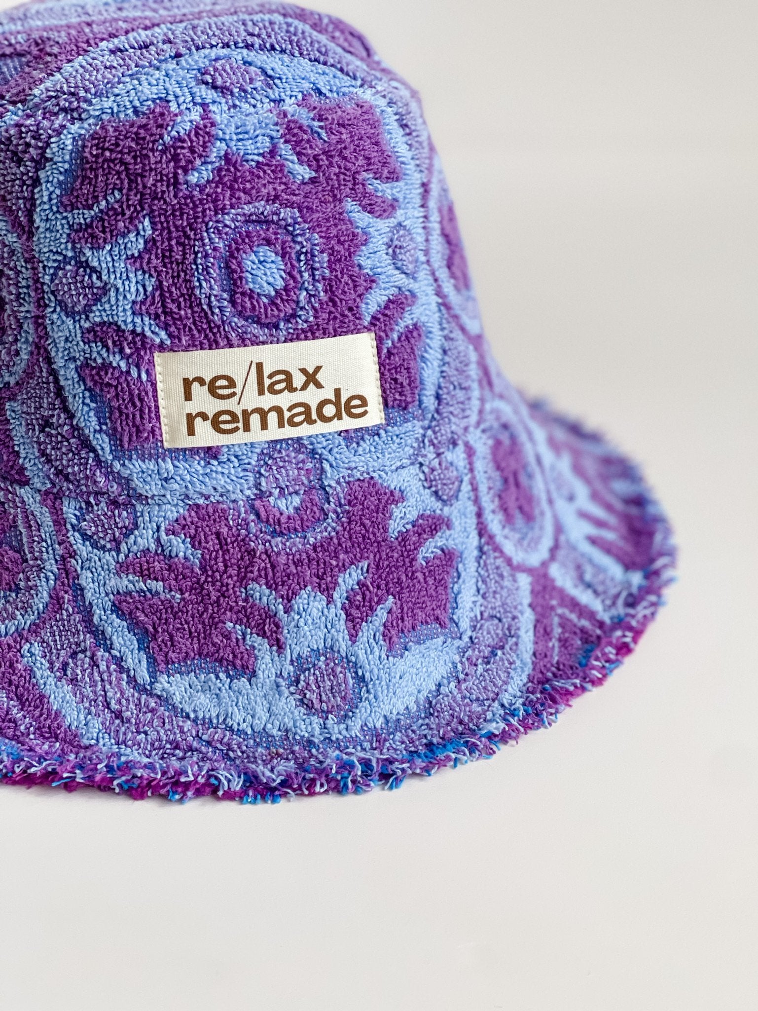 Relax Remade handmade one-of-a-kind fashionable hats 100% designed and made in Australia from up-cycled vintage towels