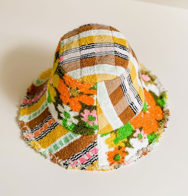 Relax Remade handmade one-of-a-kind fashionable hats 100% designed and made in Australia from up-cycled vintage towels