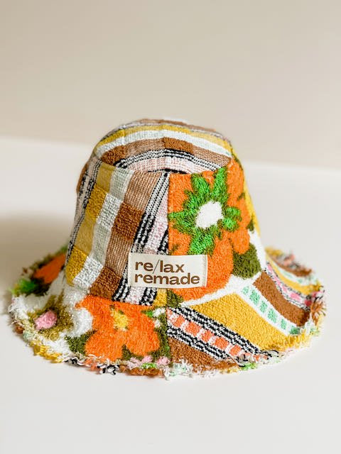 Relax Remade handmade one-of-a-kind fashionable hats 100% designed and made in Australia from up-cycled vintage towels