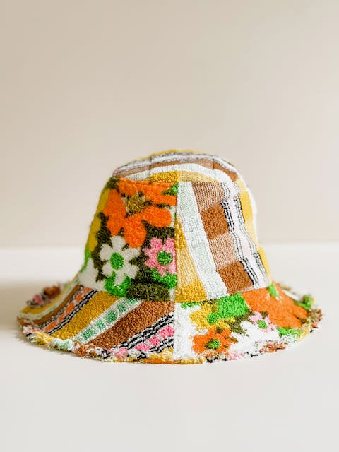 Relax Remade handmade one-of-a-kind fashionable hats 100% designed and made in Australia from up-cycled vintage towels