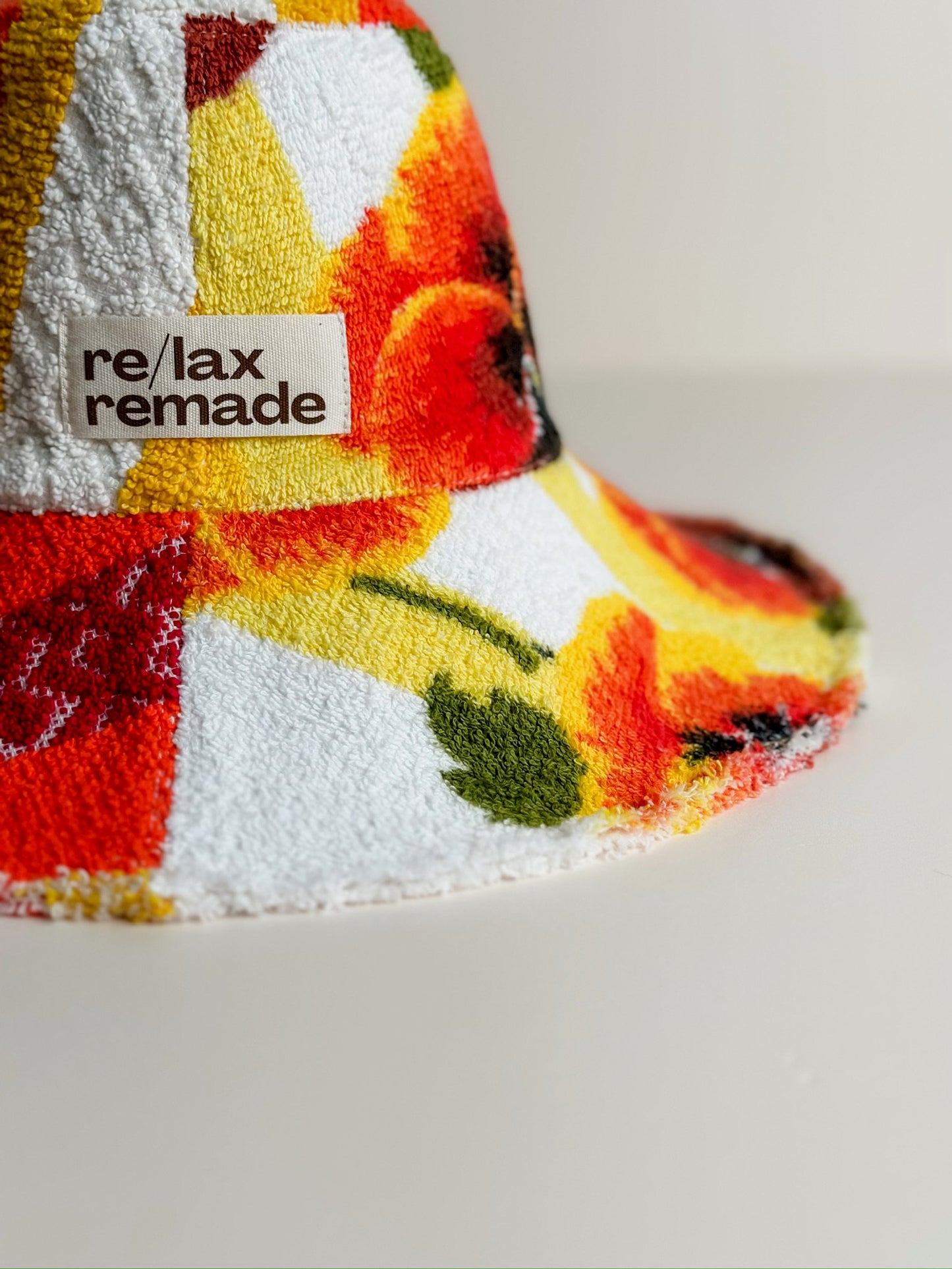 Relax Remade handmade one-of-a-kind fashionable hats 100% designed and made in Australia from up-cycled vintage towels