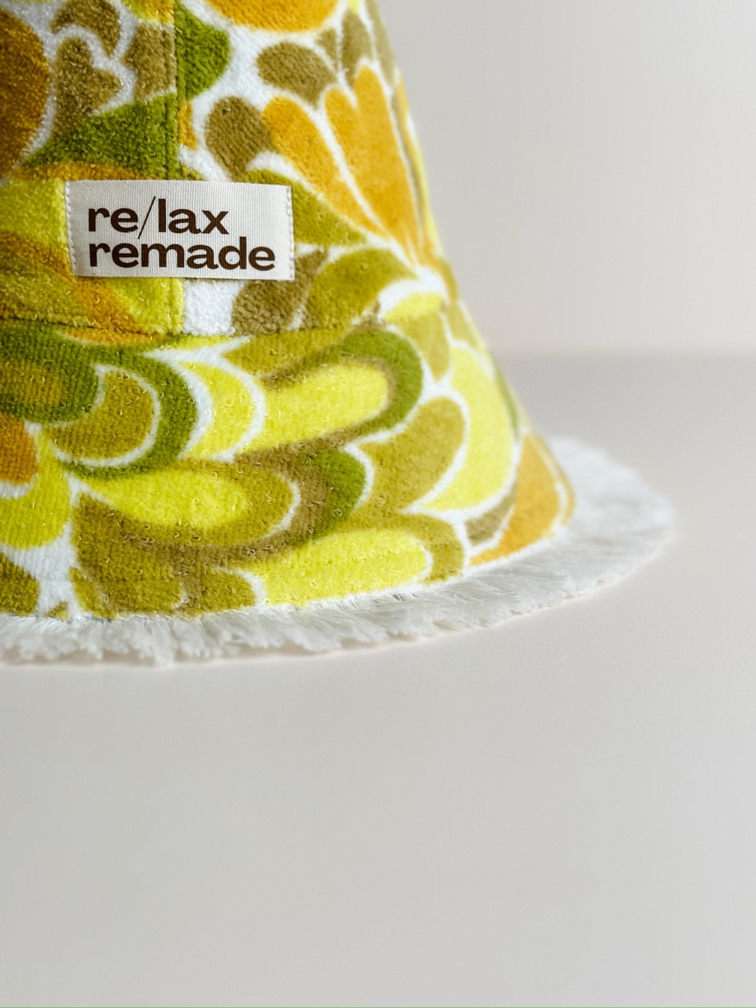 Relax Remade handmade one-of-a-kind fashionable hats 100% designed and made in Australia from up-cycled vintage towels