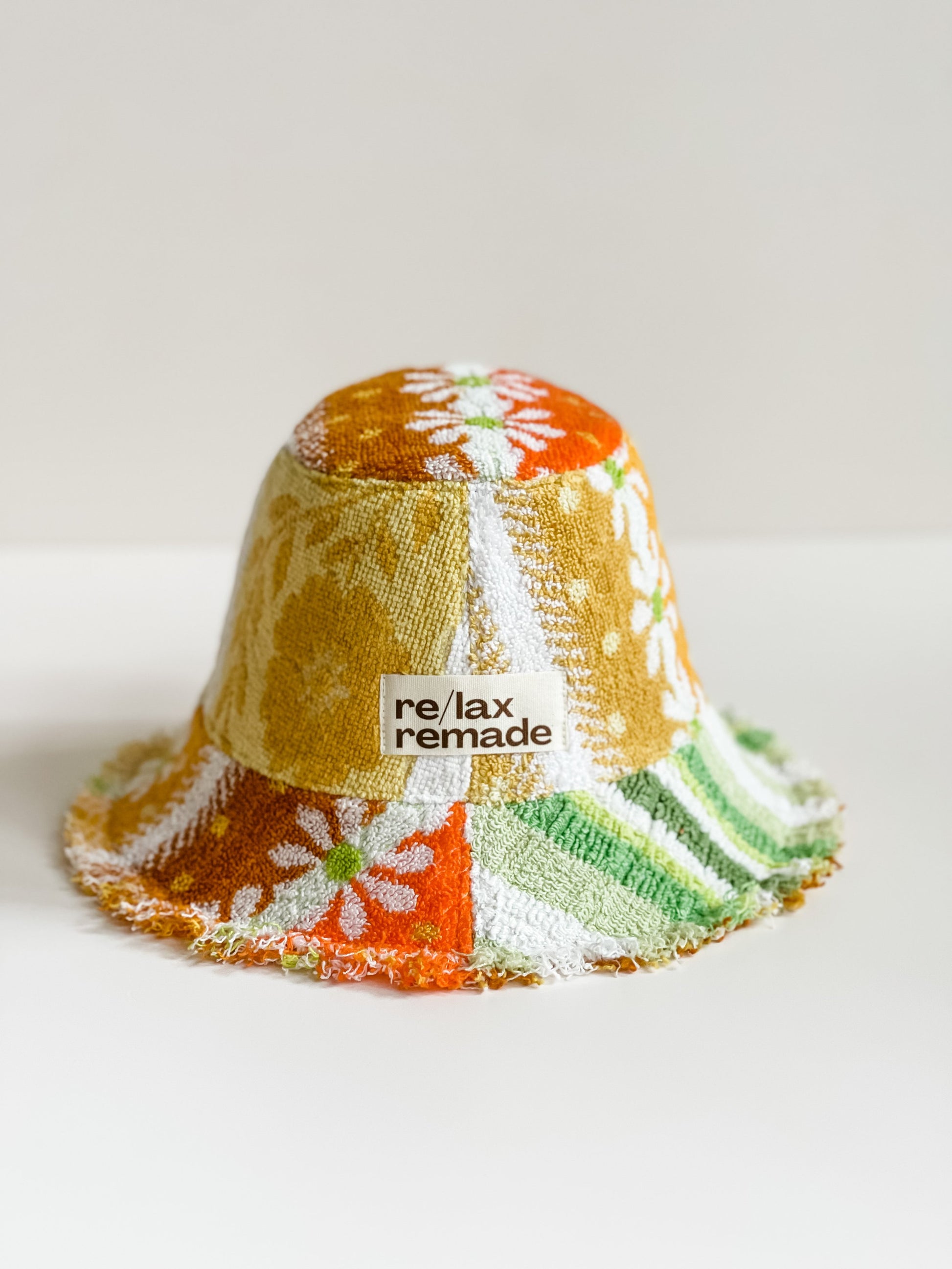 Relax Remade handmade one-of-a-kind fashionable hats 100% designed and made in Australia from up-cycled vintage towels